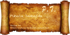 Puhola Teobalda névjegykártya